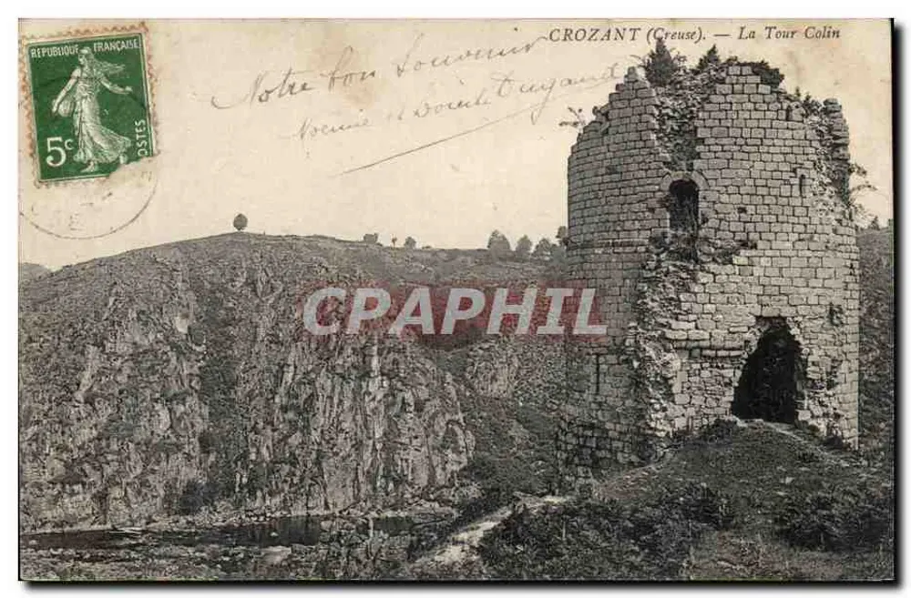 Crozant (Creuse) — A Torre Colin — editor anônimo, número de série não visível - Frente