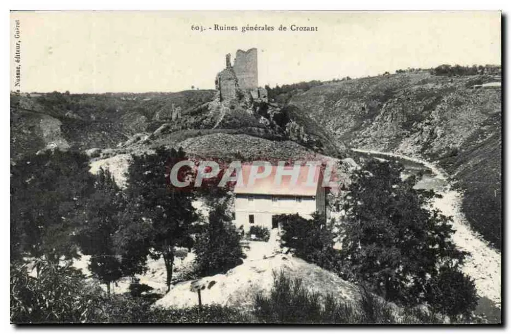 Ruínas gerais de Crozant — Crozant, Dordogne — editor Nossane, Gourdon - Frente