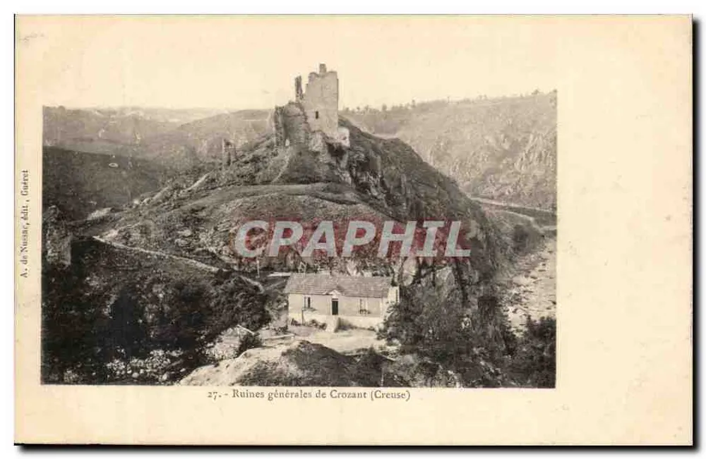Algemene ruïnes van Crozant (Creuse) — A. de Nussay, uitg., Gueret — n° 27 - Voorkant