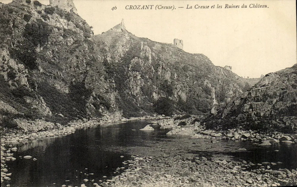 Crozant (Creuse) — Die Creuse und die Ruinen des Schlosses — n°46 - Vorderseite