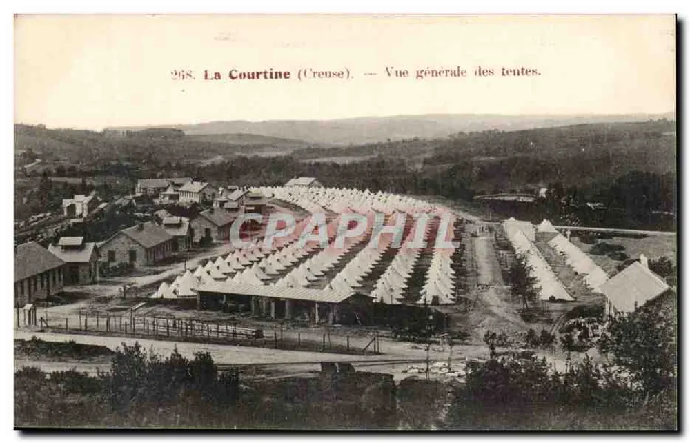 La Courtine (Creuse) — Allgemeiner Blick auf die Zelte — Verlag: Aux Armes d'Aubusson, Nr. 268 - Vorderseite