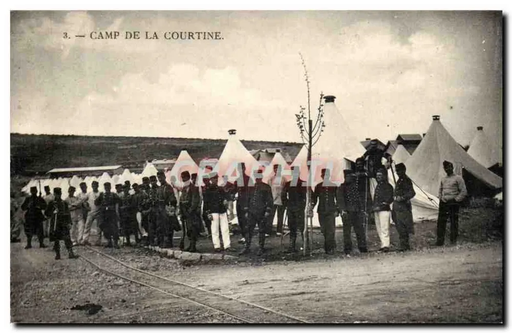 Camp de La Courtine — Militärlager mit Zelten und Soldaten — unbekannter Verlag, Nr. 3 - Vorderseite