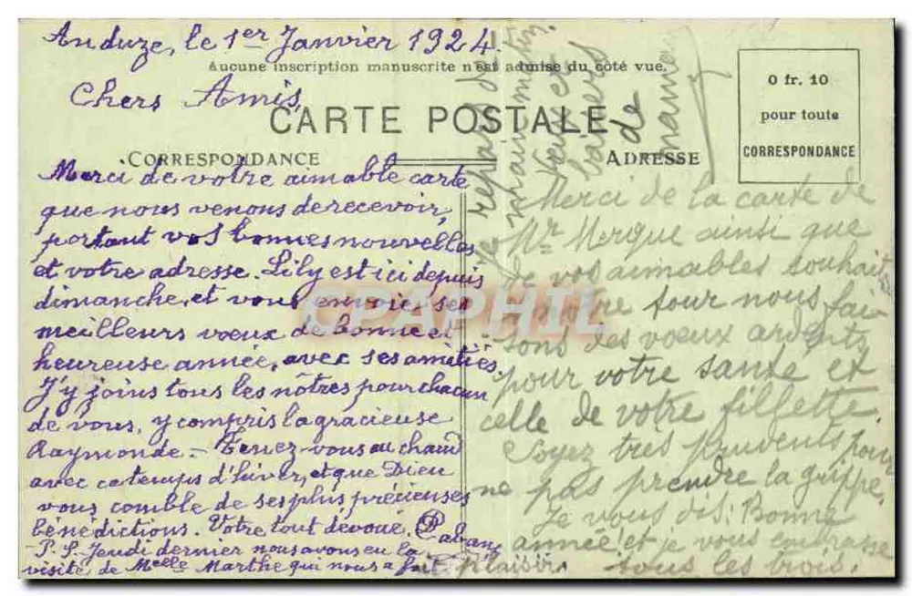 Anduze — Gardon et Plaine de Labau — Éditeur non visible - Verso