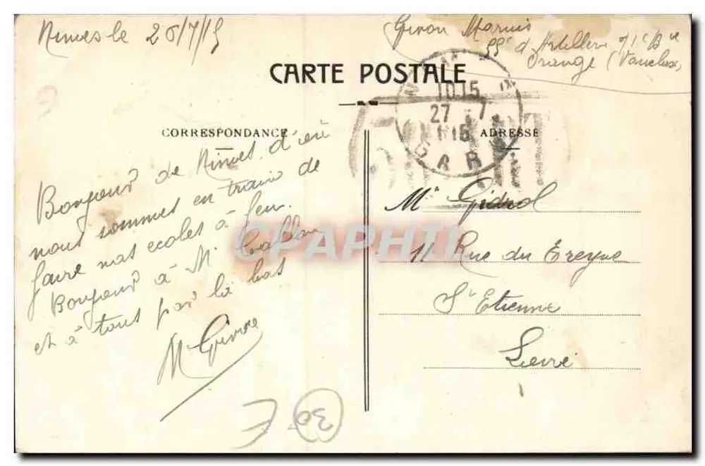 Porta da Felicidade de NIMES — Edição Raymond, Nîmes - Verso