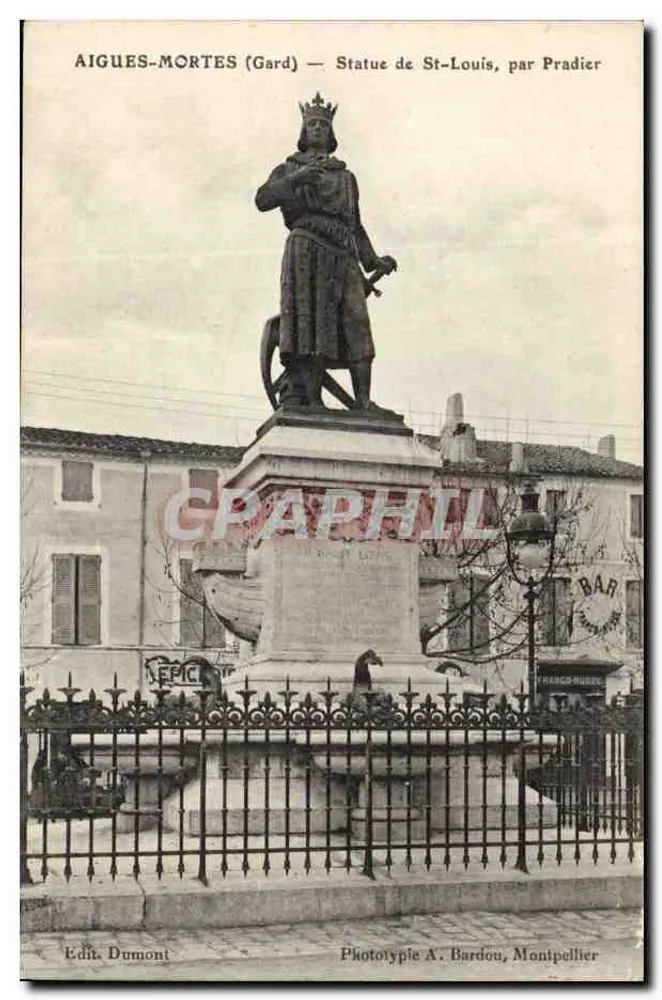 Aigues-Mortes (Gard) — Estátua de São Luís, por Pradier — Edit. Dumont - Frente