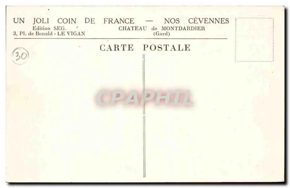 Château de Montdardier — Cévennes — Édition SEG - पीछे