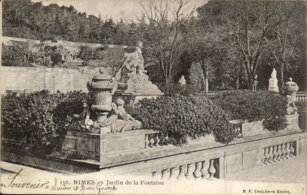 Nîmes — Jardim da Fonte — B. F. Chalon-saône, n°158 - Frente