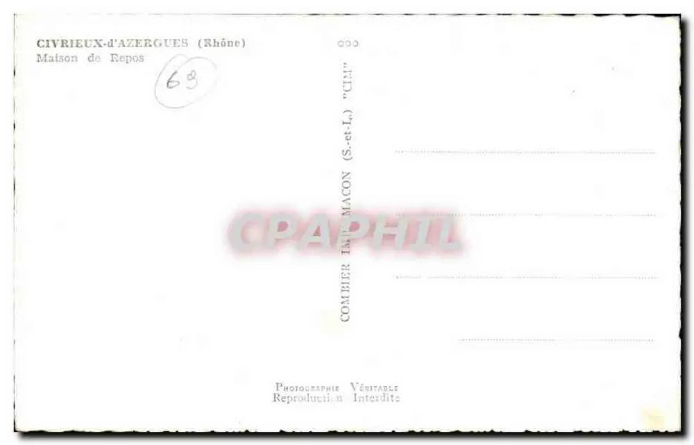 Civrieux-d'Azeruges (Rhône) — Casa de Repouso "CIM" — Combier - Verso