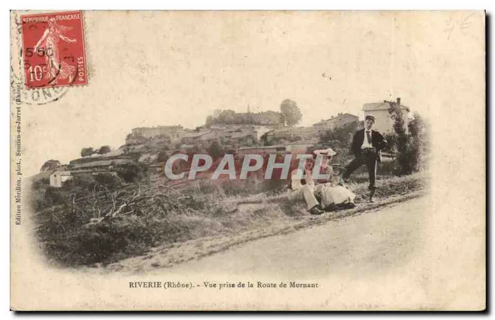 Rivière (Rhône) — Ansicht vom Weg nach Mornant — Edition Méthou, Foto von Soudeau-en-Jarrat (Rhône) - Vorderseite