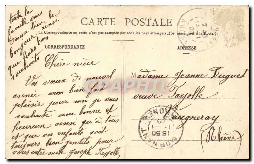 Rivière (Rhône) — Ansicht vom Weg nach Mornant — Edition Méthou, Foto von Soudeau-en-Jarrat (Rhône) - Rückseite