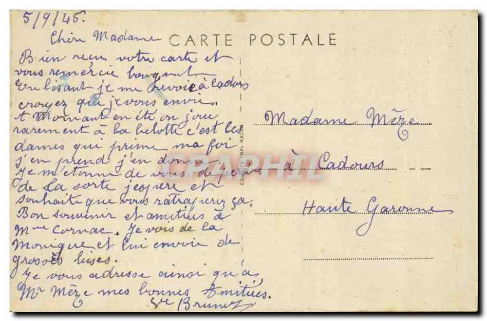 Mornant (Rhone) — Hotel de Ville — editor Olm, número de série não visível - Verso