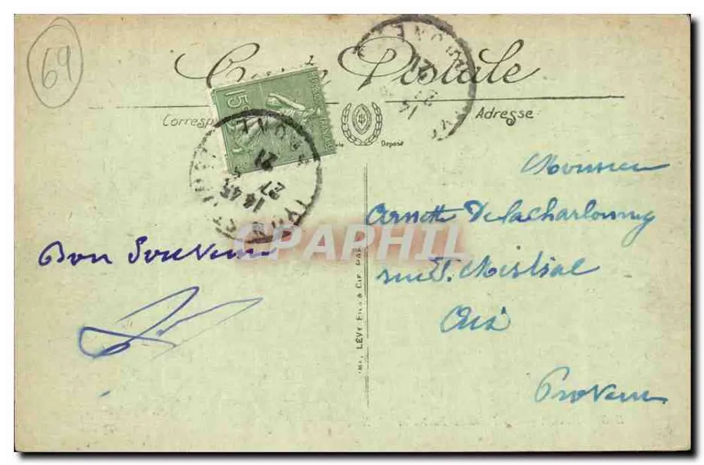 LYON — Fonte Bartholdi — editor desconhecido, n° 385 - Verso