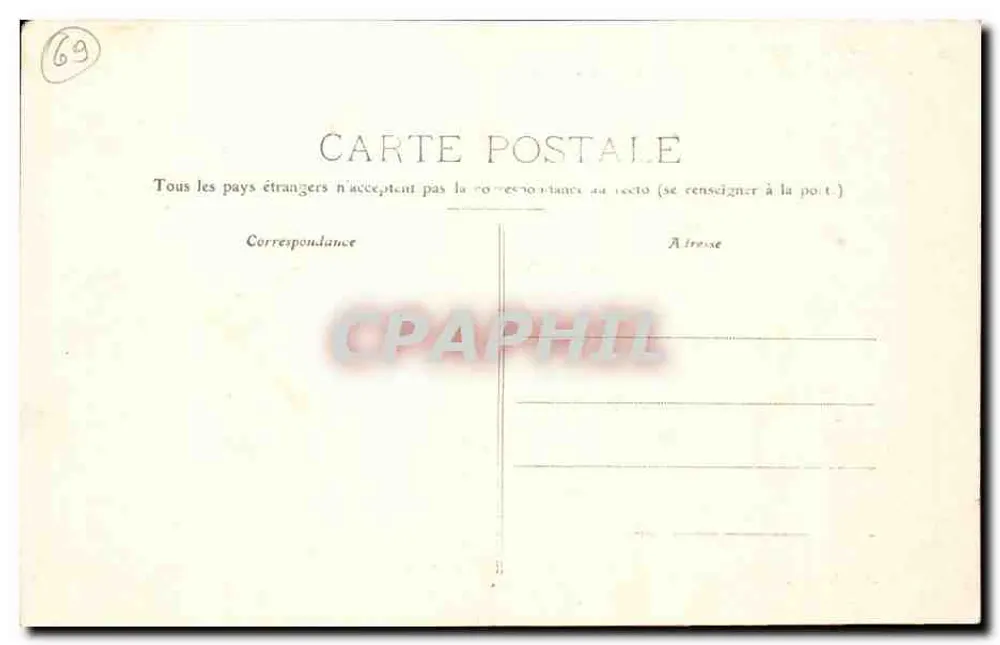 LYON - 344 - Escola da Martinière das Meninas — Inaugurada em maio de 1907 por M. Fallières, Presidente da República — P. Martel, editor, Lyon - Verso