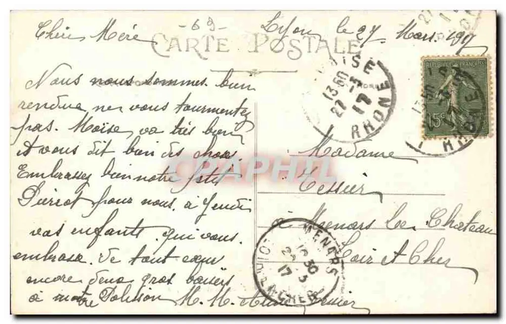 Lyon - Szkoła Weterynaryjna - G. B. - nr 128 - Rewers