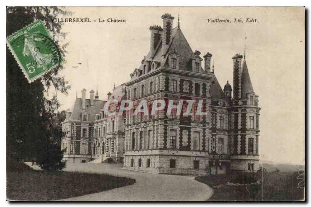 Villersexel - Het Kasteel — Uitzicht op het kasteel in neorenaissance-stijl — Vuillemin, Lib, Edit. - Voorkant