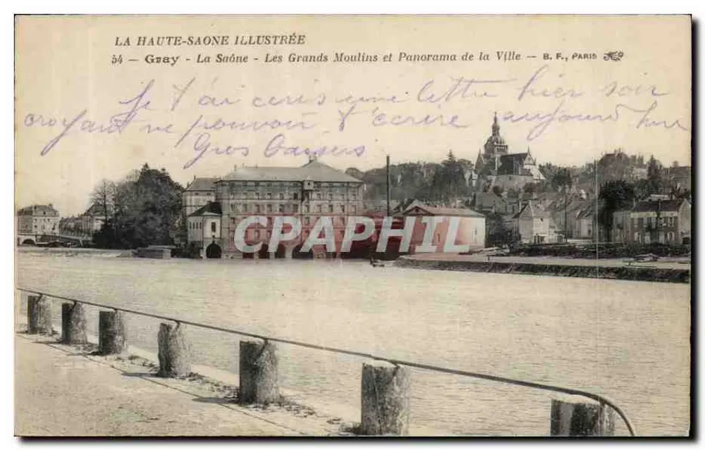 Gravy - Die Saône - Die Großen Mühlen und Panorama der Stadt — B.F., Paris - Vorderseite
