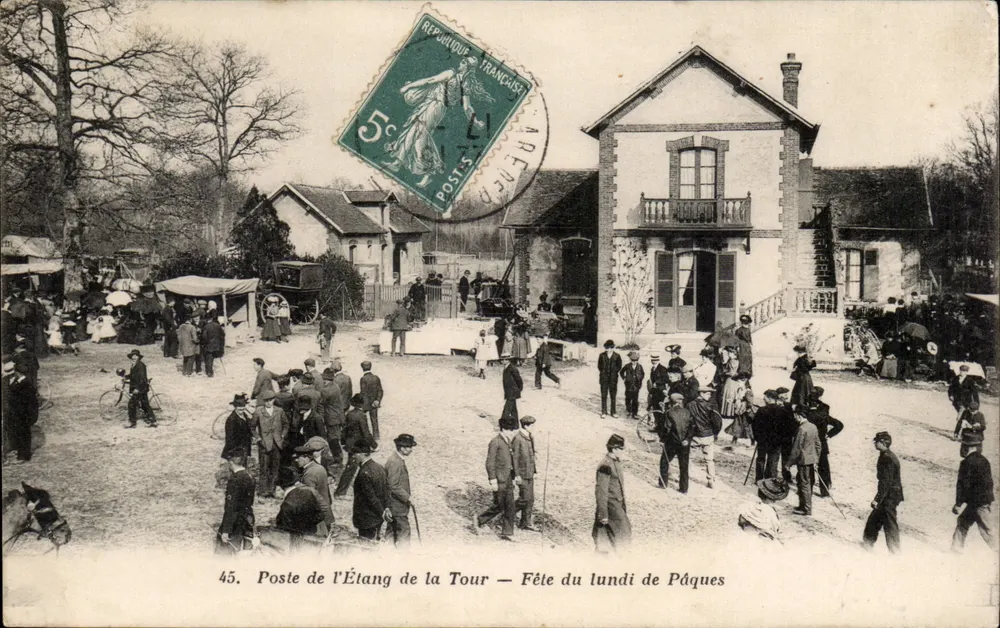 Postamt am Étang de la Tour — Ostersonntag-Fest - Vorderseite