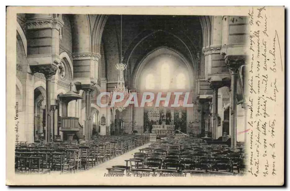 Interior da Igreja de Rambouillet — Versailles, editor imp. Versailles, número de série não visível - Frente