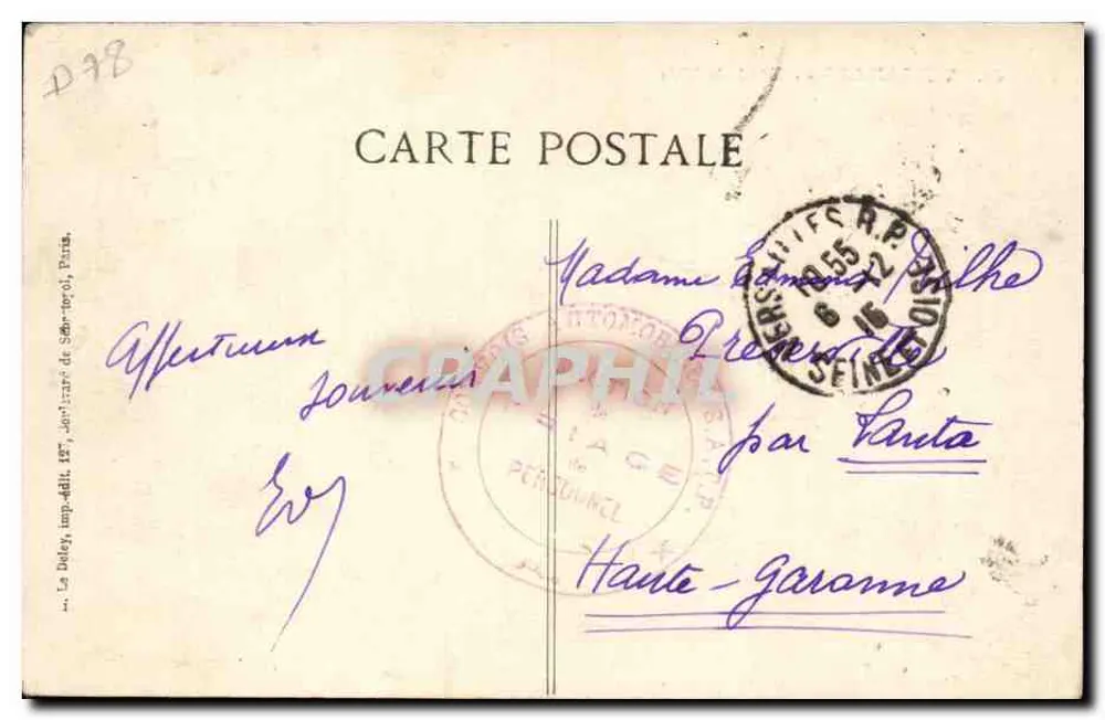 Versalhes — Hotel de Ville — editor Le Deléy, n°60 - Verso
