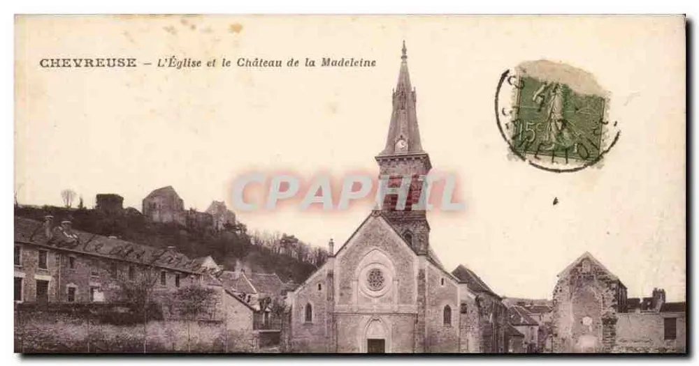 Chevreuse — Die Kirche und das Schloss Madeleine - Vorderseite