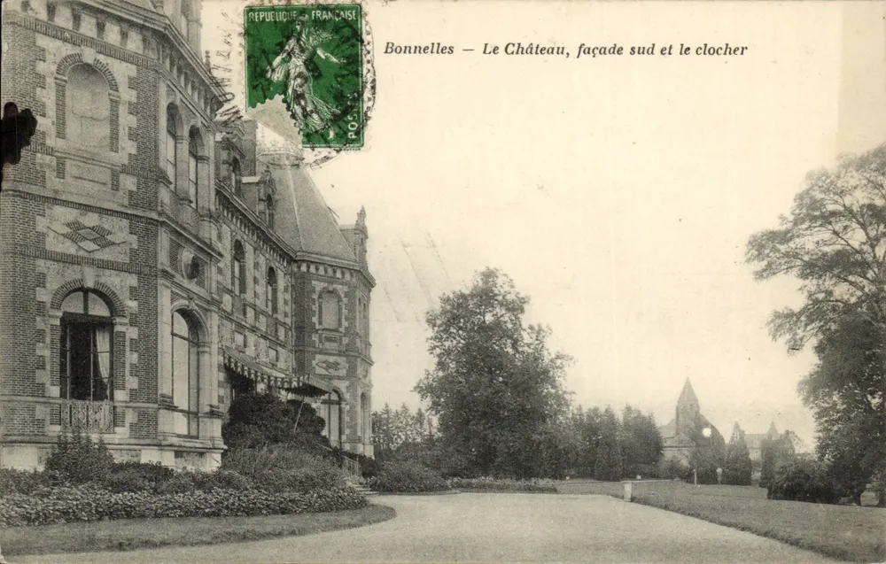 Bonnelles — Das Schloss, Südseite und Turm — Librairie Nouvelle, Rambouillet - Vorderseite
