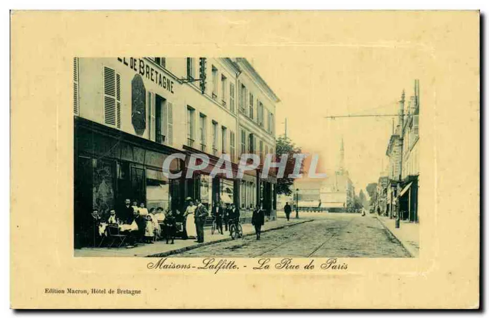 Maison-Laffitte - Ansicht der Rue de Paris — Edition Macron, Hotel de Bretagne - Vorderseite