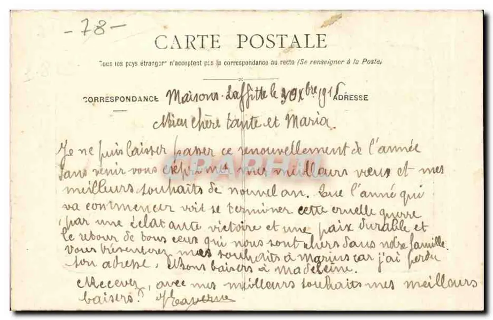 Maison-Laffitte - Ansicht der Rue de Paris — Edition Macron, Hotel de Bretagne - Rückseite
