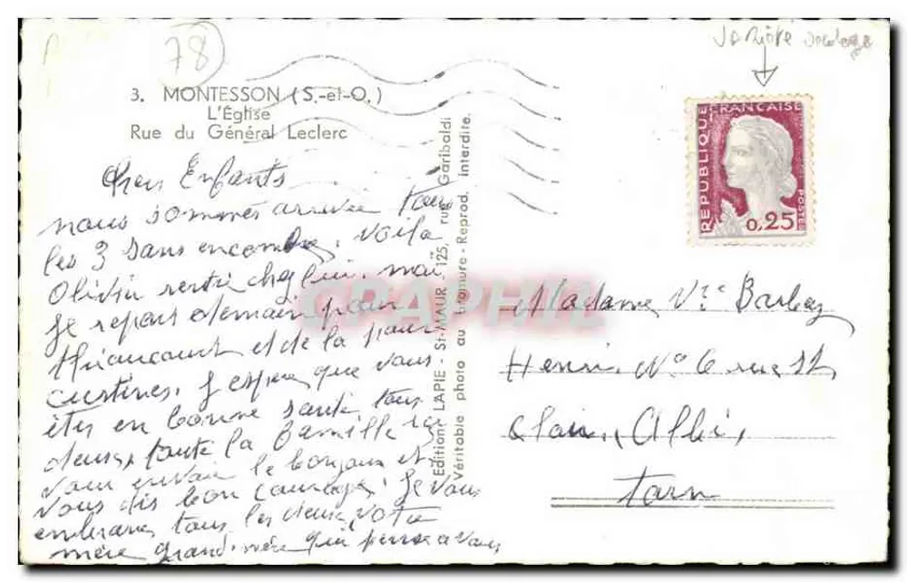 Montesson (S.-et-O.) — Luftbild der Kirche — Édition Lapie, Service Kerich - Rückseite
