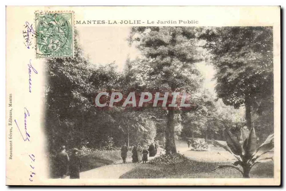 Mantes-la-Jolie - Der Öffentliche Garten — Beaumont Frères, Mantes - Vorderseite
