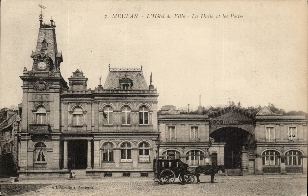 Meulan - Das Rathaus - Die Halle und die Post — L'Abeille, Asnières - Vorderseite