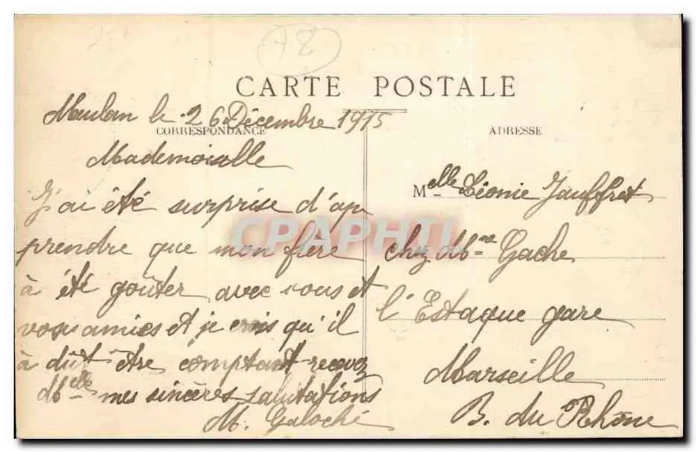 Meulan - Das Rathaus - Die Halle und die Post — L'Abeille, Asnières - Rückseite