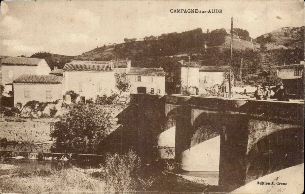 Campagne-sur-Aude — vista do ponte sobre o Aude — Edição J. Croux - Frente