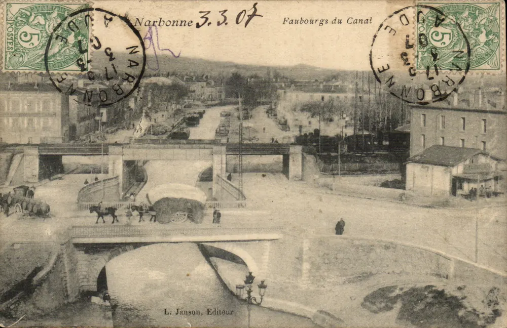 Faubourgs des Kanals — Narbonne — L. Janson, Verlag - Vorderseite