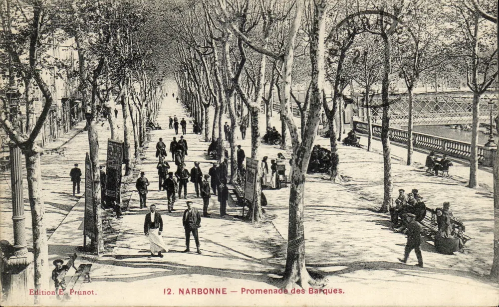 NARBONNE — Passeio das Barcas — Edição E. Prunot, n°12 - Frente