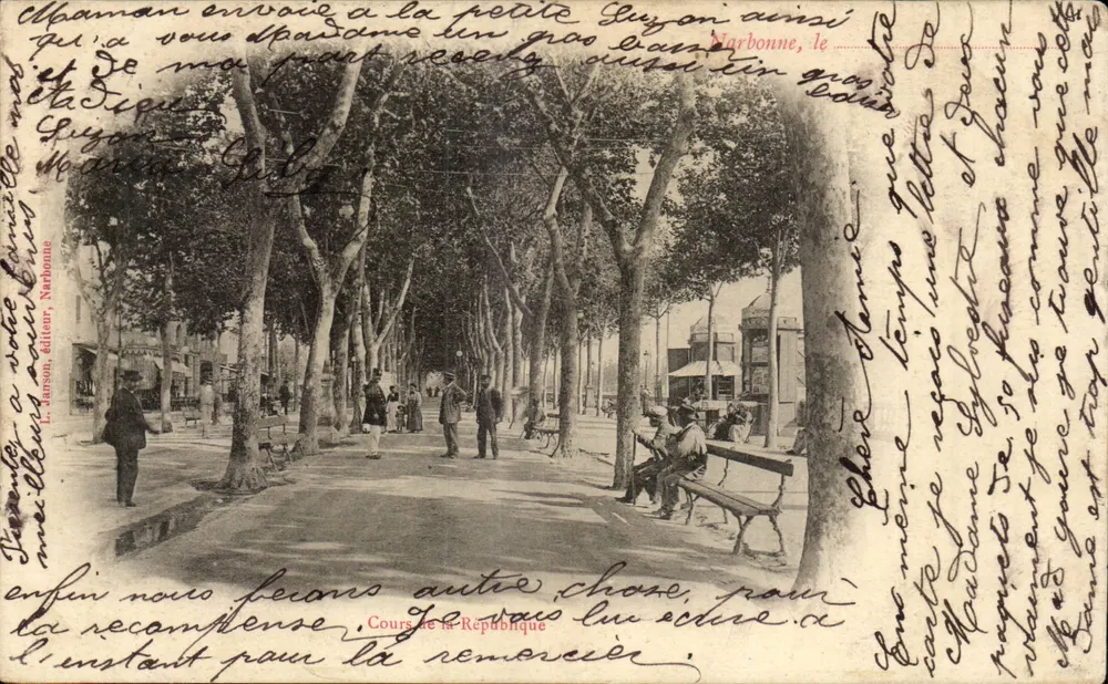 Cours de la République — Narbonne — L. Janson, editor, n° 143 - Frente