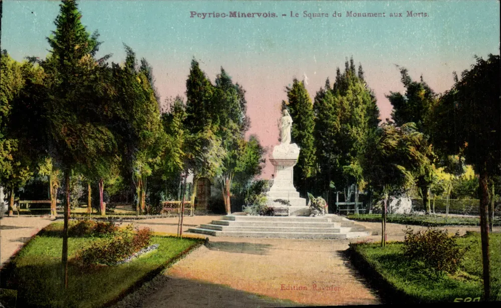 Peyriac-Minervois — Platz des Kriegsdenkmals — Edition Ravufer, Nr. 500 - Vorderseite