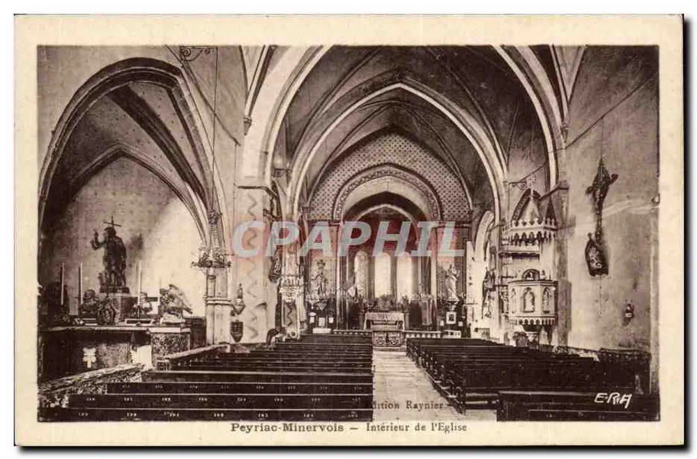 Peyriac-Minervois — Innenansicht der Kirche — Raynier-Edition - Vorderseite