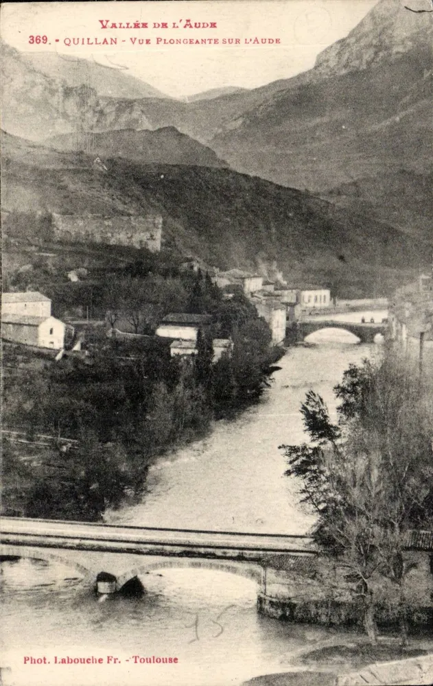 Quillan - Aanzicht van de rivier de Aude — Dal van de Aude, serie 369, Fot. Labouche Fr. - Toulouse - Voorkant