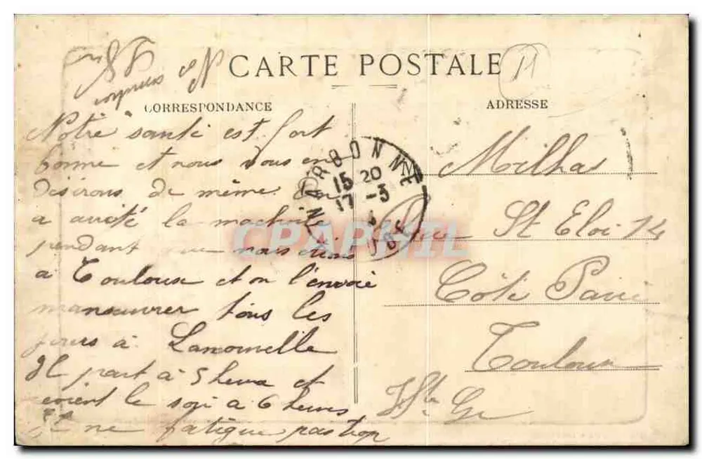 NARBONNE — Quartel Montmorency — Firmin, editor, Narbonne - Verso