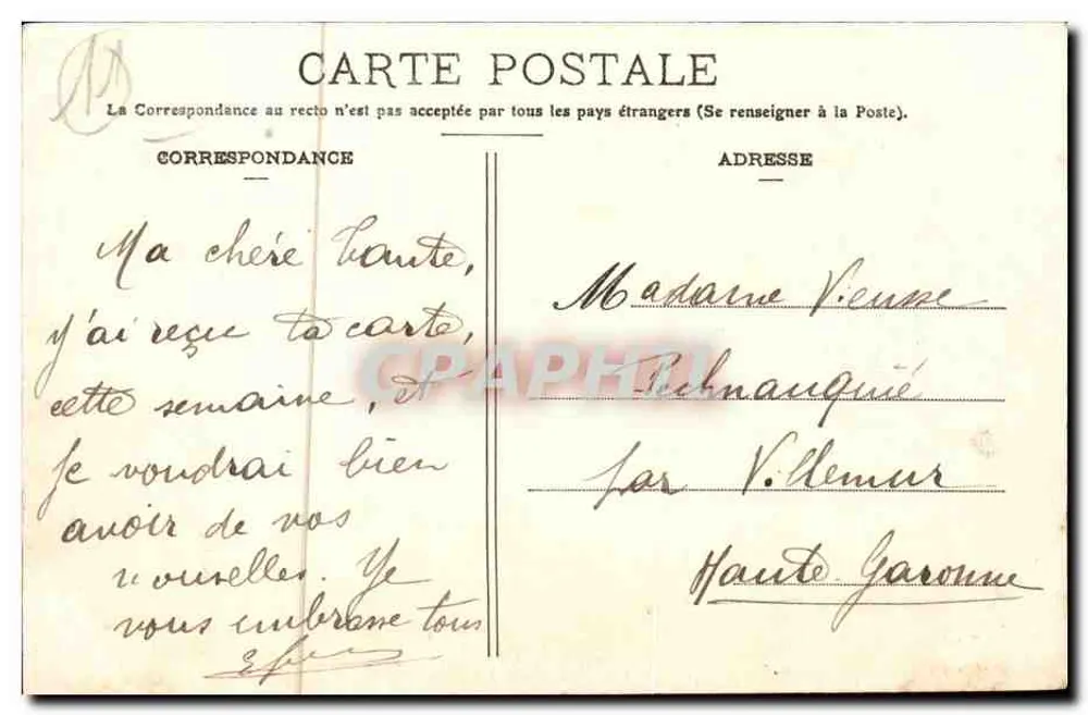 Narbonne — Vista Geral — L. Janson, editor - Verso