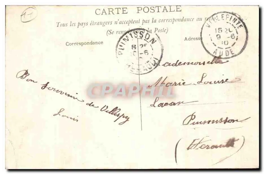 Villesty - Praça da Prefeitura — editor B. Boffil, Castejón, n° não visível - Verso