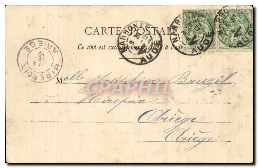 Narbonne — Arredores de Narbonne - BAGES — L. Janton, editor, Narbonne - Verso