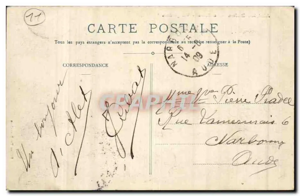 Alet-les-Bains — Las Ruinas — Vista general — Edición Vve Bécardons - Reverso