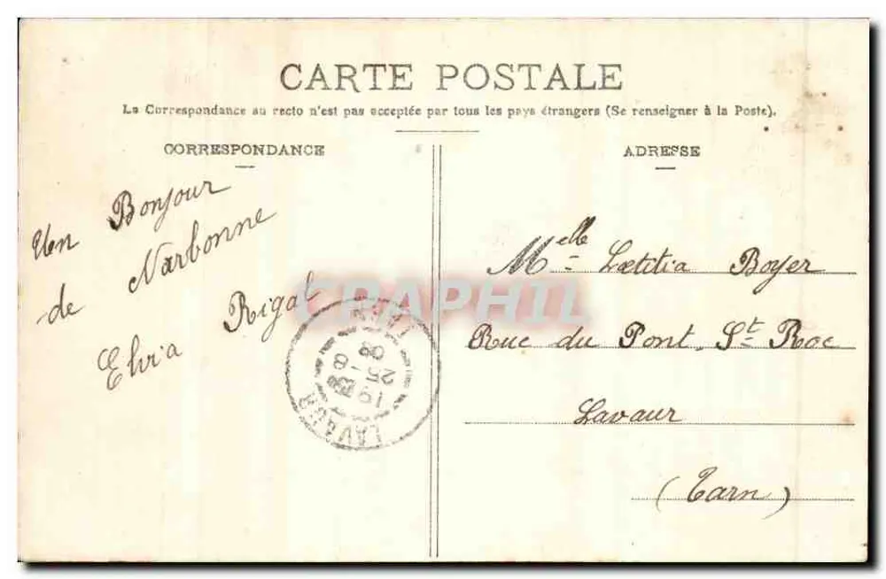 NARBONNE — Kerk van Sint Justus — L. Janson, uitgever - Achterkant