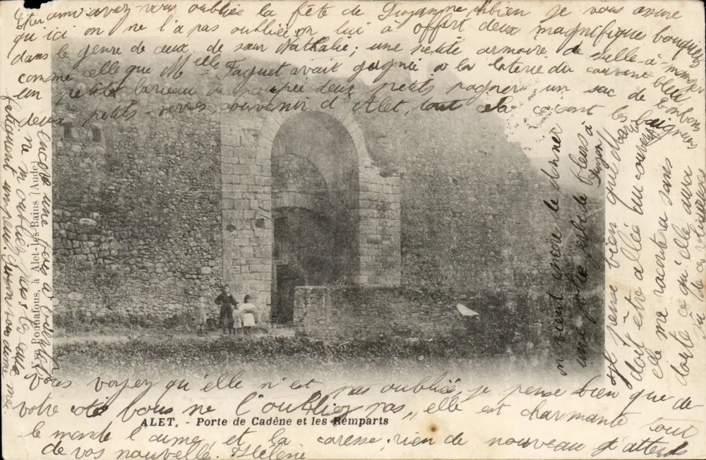 Alet-les-Bains - Tor von Cadène und die Mauern — Verlag P. Pomaux, n° 1000 - Vorderseite