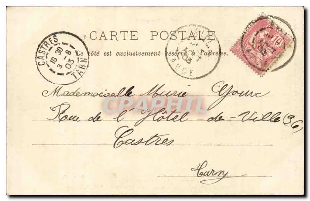 Rennes-les-Bains (Hude) — Schöne Kurstation ab den Corbières, sehr malerische Umgebung in Saint-Le Couzé — Cliché A. T. — Südwest-Serie, n°5 - Rückseite