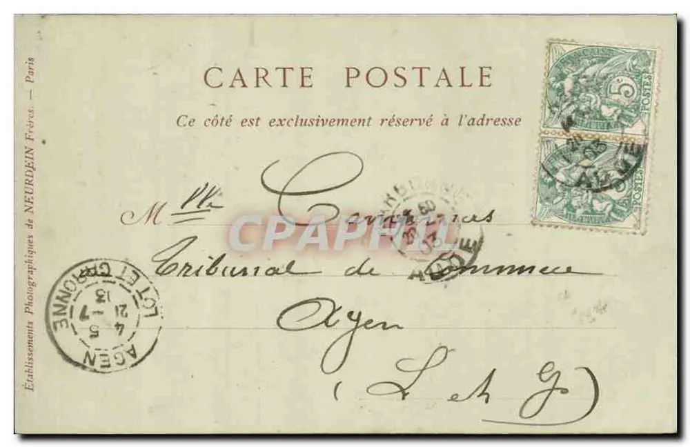 NARBONNE — O Hotel de Ville — L. VAUGUEN, Editor - Verso