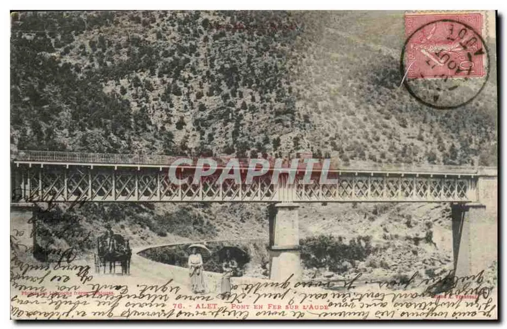 Alet -IJzeren brug over de Aude — uitgever A. Trastou, n°76 - Voorkant