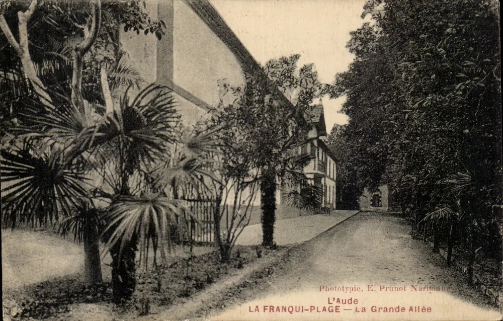 La Franqui-Plage — La Grande Allée — Phototypie E. Prunot Narbonne - Vorderseite