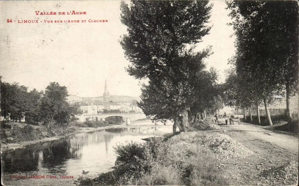 Valle dell'Aude - Limoux - Vista sull'Aude e Campanile - Recto